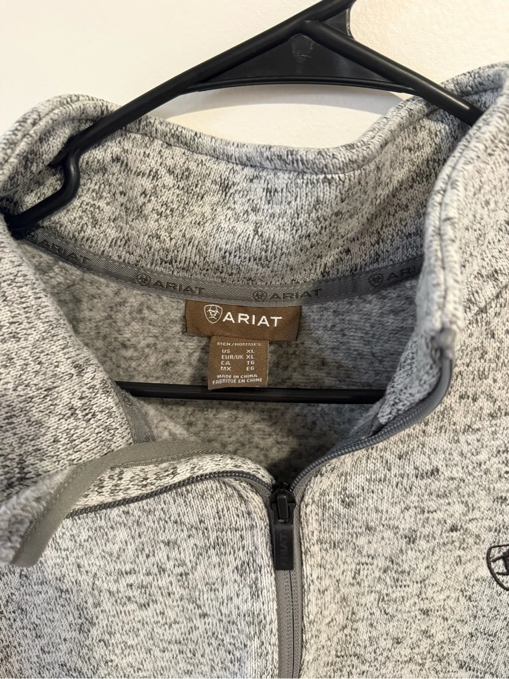 Ariat Men's Grey Heather Quarter-Zip Pullover